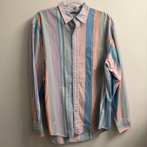 Izod Saltwater Multicolor Striped Men's Button Down Shirt